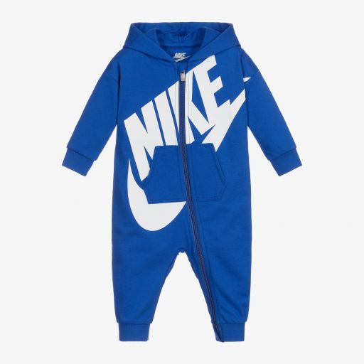 Nike-Baby Boys Blue Cotton Romper  | Childrensalon