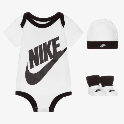 Nike-طقم تبان قطن لون أسود وأبيض للمواليد | Childrensalon