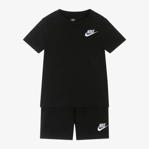 Nike-Black Jersey Swoosh Shorts Set | Childrensalon