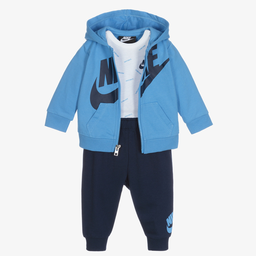 Nike-Blue & White Tracksuit Set | Childrensalon