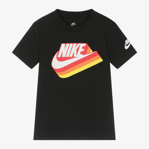 Nike-Boys Black Swoosh T-Shirt | Childrensalon