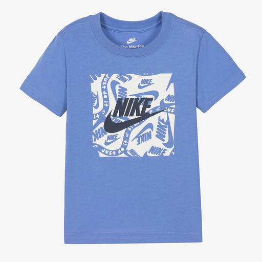 Nike-تيشيرت قطن جيرسي لون أزرق للأولاد | Childrensalon
