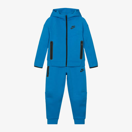 Nike-بدلة رياضية مزيج قطن جيرسي لون أزرق للأولاد | Childrensalon