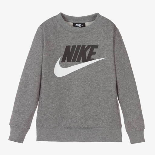 Nike-Boys Grey Cotton Sweatshirt | Childrensalon