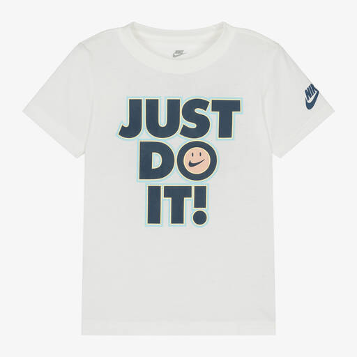 Nike-Boys Ivory Cotton Graphic T-Shirt | Childrensalon