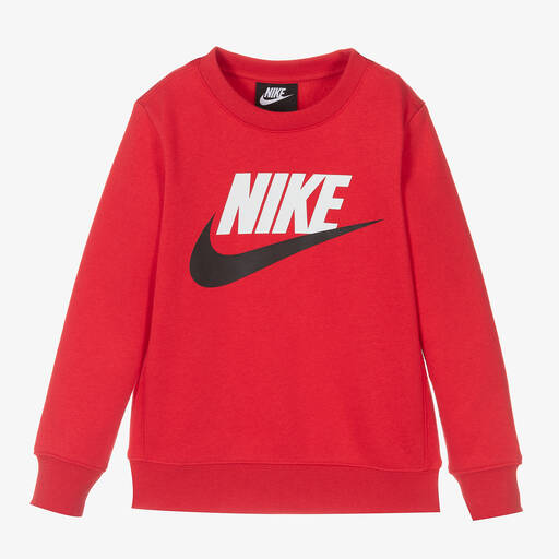 Nike-سويتشيرت قطن جيرسي لون أحمر للأولاد | Childrensalon