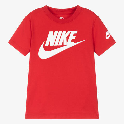 Nike-Boys Red Cotton T-Shirt | Childrensalon