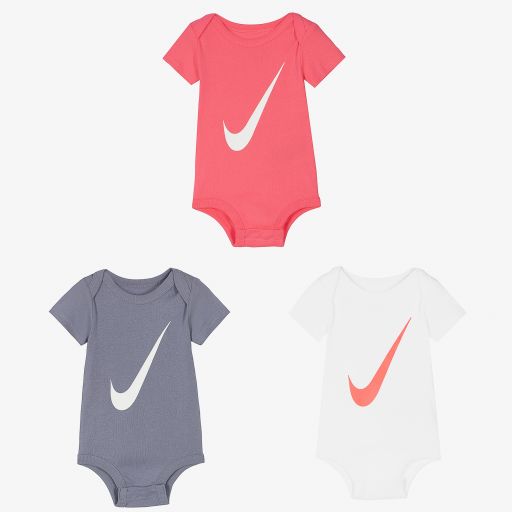 Nike-Cotton Logo Bodyvests (3 Pack) | Childrensalon