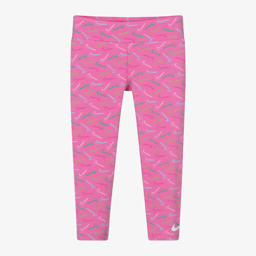 Nike-Girls Pink Cotton Leggings | Childrensalon