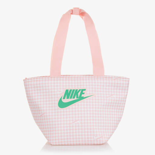 Nike-Rosafarbene Kühltasche (31 cm) mit Vichykaros für Mädchen | Childrensalon