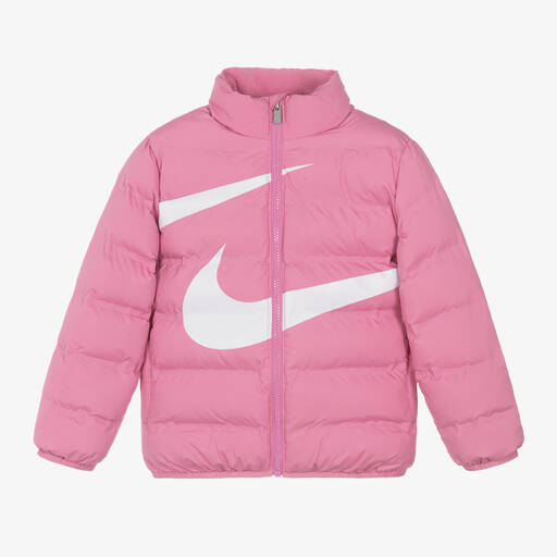 Nike-Girls Pink Puffer Jacket | Childrensalon