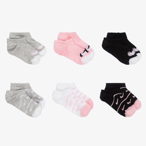 Nike-Lot de 6 chaussettes de sport rose | Childrensalon