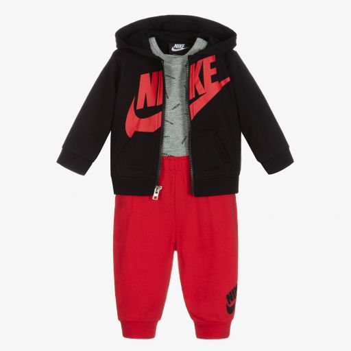 Nike-Red & Black Tracksuit Set | Childrensalon