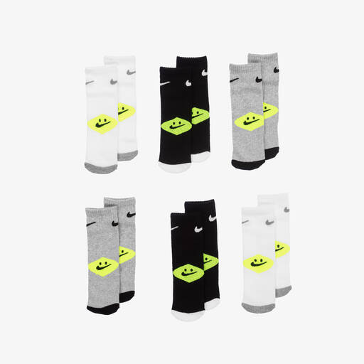 Nike-Smile Logo Ribben Socks (6 Pack) | Childrensalon