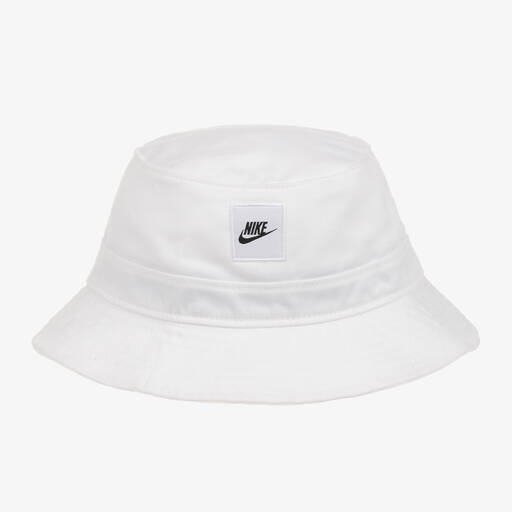Nike-White Cotton Bucket Hat | Childrensalon