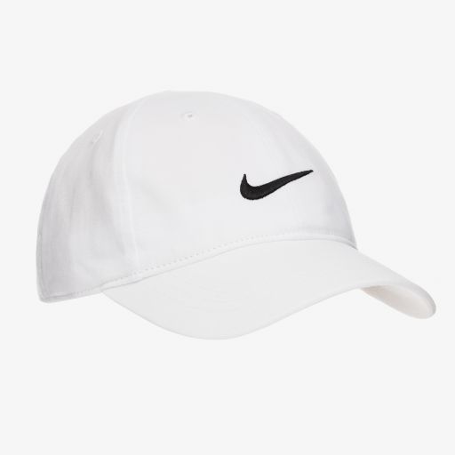 Nike-White Cotton Twill Logo Cap | Childrensalon