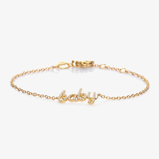 NOA Mini-Yellow Gold Diamond Baby Bracelet | Childrensalon