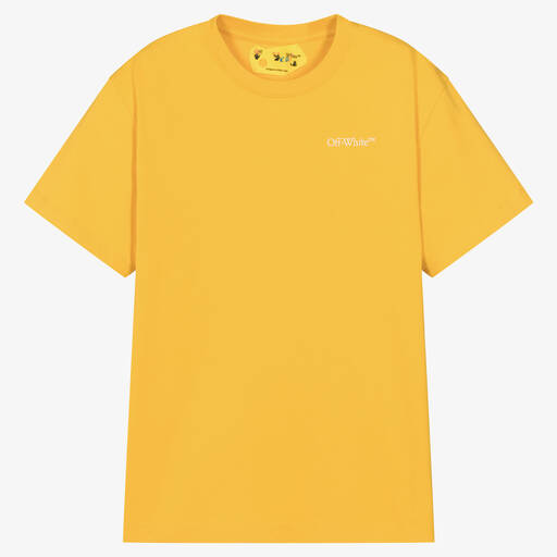 Off-White-Gelbes Baumwoll-T-Shirt mit Pfeilen | Childrensalon