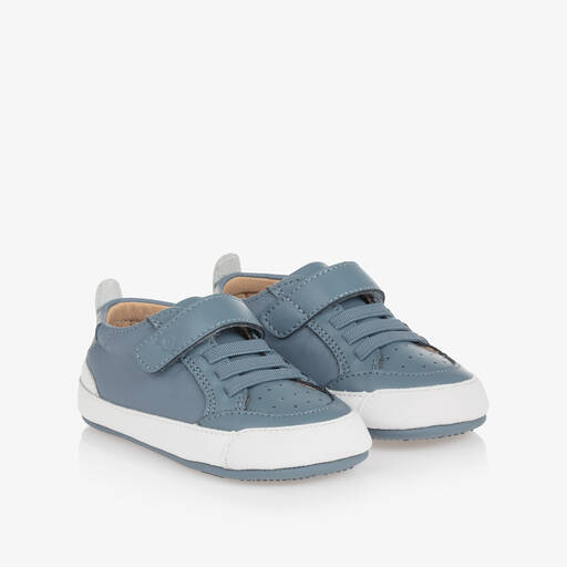 Old Soles-Boys Blue Leather First Walker Shoes | Childrensalon