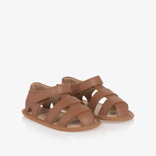 Old Soles-Brown Leather First Walker Sandals | Childrensalon