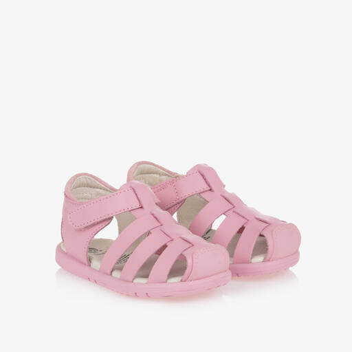 Old Soles-Girls Pink Leather First Walker Sandals | Childrensalon