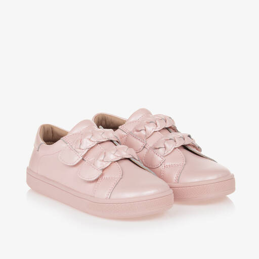 Old Soles-Girls Pink Leather Trainers | Childrensalon