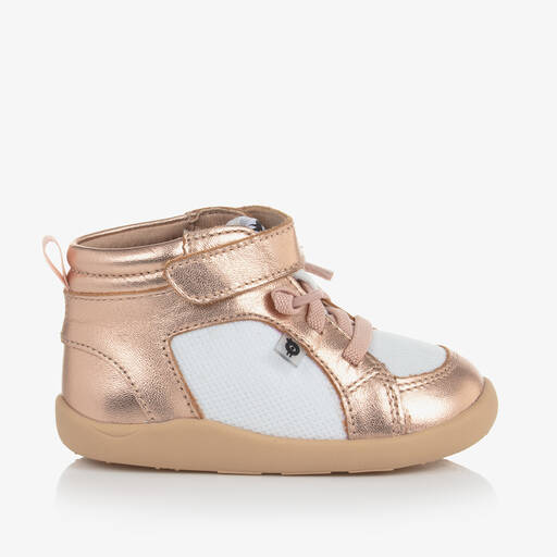 Old Soles-Розово-золотистые кожаные кроссовки с сетчатым верхом | Childrensalon