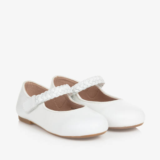 Old Soles-Girls White Leather Pumps | Childrensalon