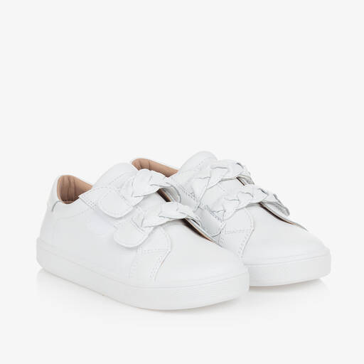 Old Soles-Girls White Leather Trainers | Childrensalon