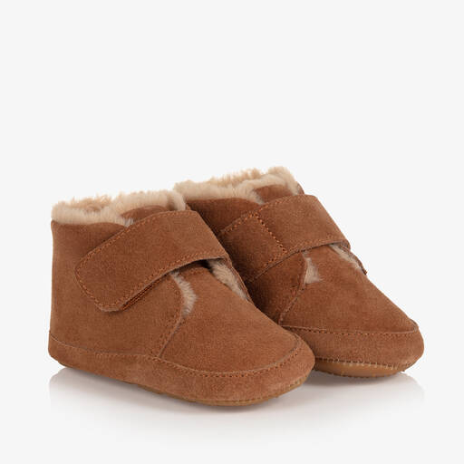 Old Soles-Tan Brown Leather First Walker Boots | Childrensalon