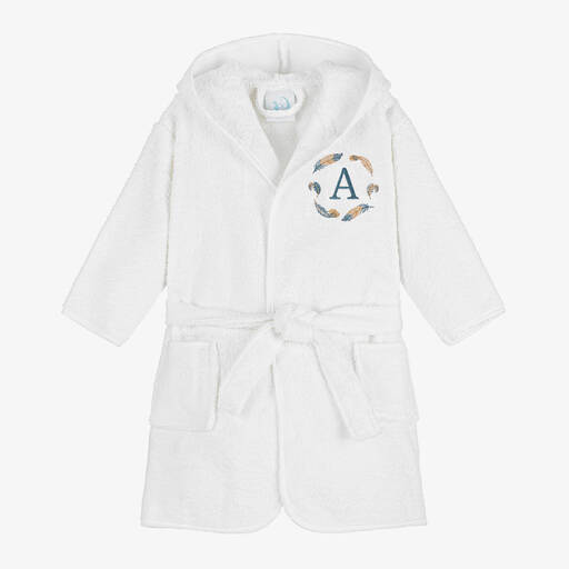 Paint My Dreams-White Personalised Feather Bathrobe | Childrensalon