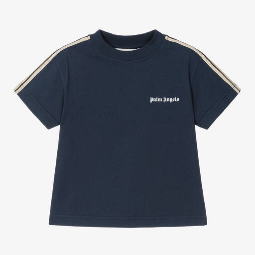 Palm Angels-Boys Blue Cotton T-Shirt | Childrensalon