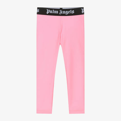 Palm Angels-Girls Bright Pink Leggings | Childrensalon
