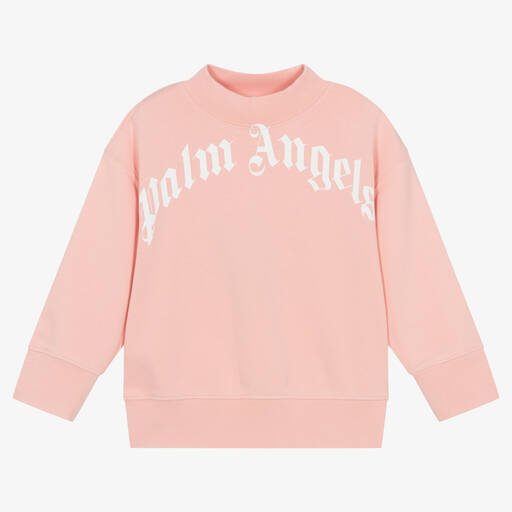 Palm Angels-Girls Pink Cotton Jersey Sweatshirt | Childrensalon