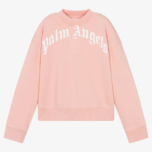 Palm Angels-Teen Girls Pink Cotton Jersey Sweatshirt | Childrensalon
