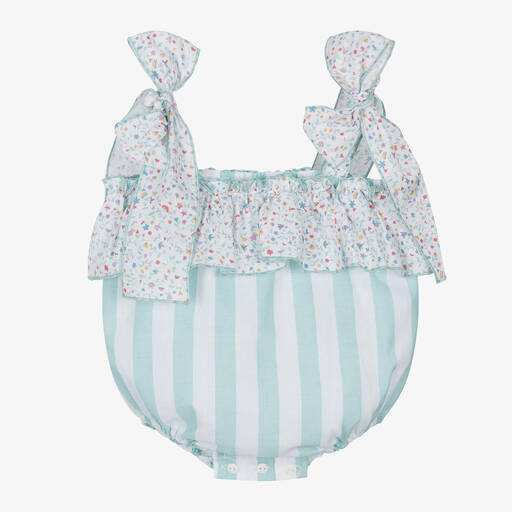 Paloma de la O-Baby Girls Blue Striped Shortie | Childrensalon