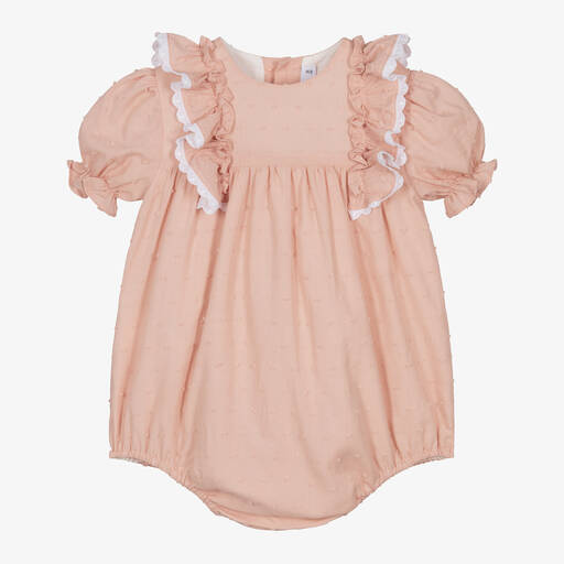 Paloma de la O-Baby Girls Pink Plumeti Cotton Shortie | Childrensalon