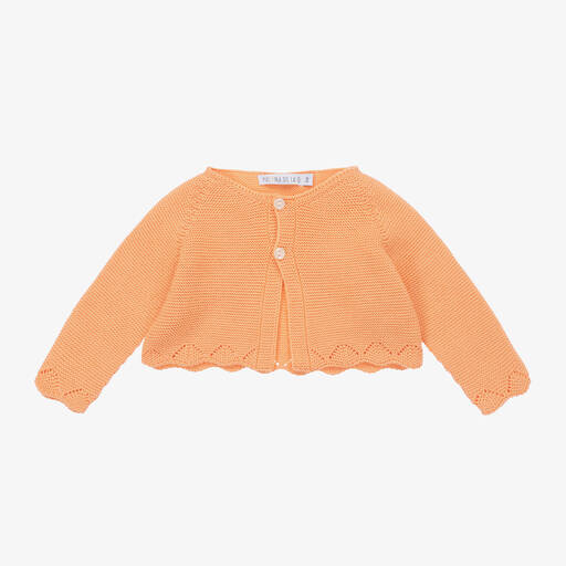 Paloma de la O-Girls Orange Knitted Cardigan | Childrensalon