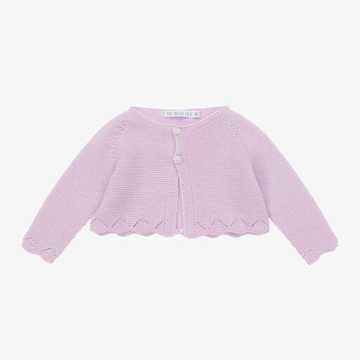 Paloma de la O-Girls Purple Knitted Cardigan | Childrensalon