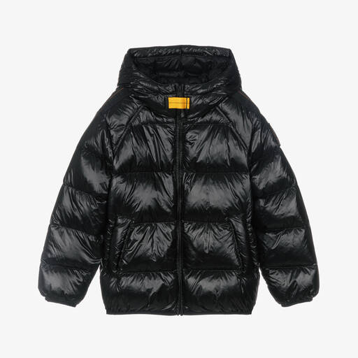 Parajumpers-Black Hooded Down Puffer Jacket | Childrensalon