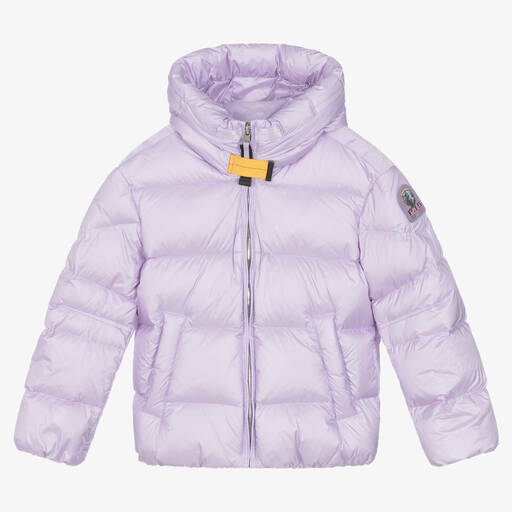 Parajumpers-Girls Purple Hooded Down Jacket | Childrensalon