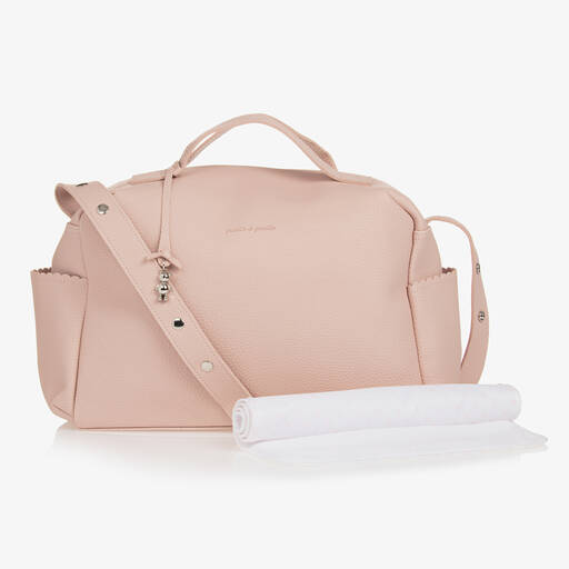 Pasito a Pasito-Pink Faux Leather Changing Bag (35cm) | Childrensalon