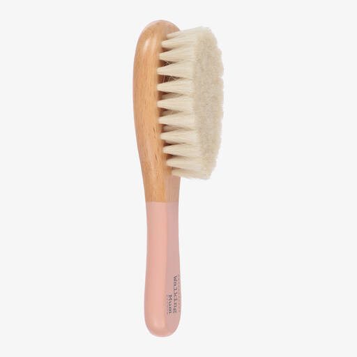 Pasito a Pasito Walking Mum-Pink Wooden Baby Hair Brush (15cm) | Childrensalon