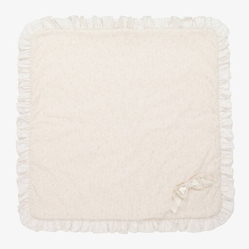 Patachou-Baby Girls Beige Floral Blanket (72cm) | Childrensalon