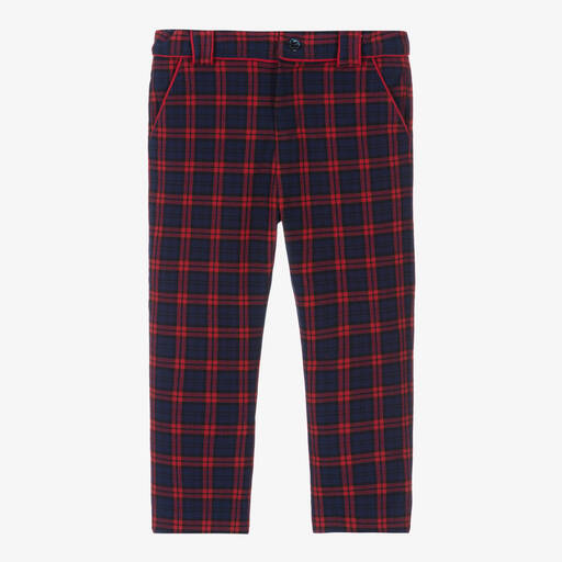 Patachou-Pantalon bleu et rouge à carreaux | Childrensalon