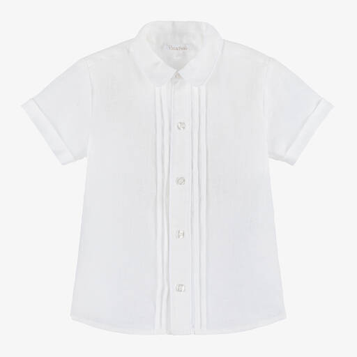 Patachou-Boys Ivory Linen Shirt | Childrensalon