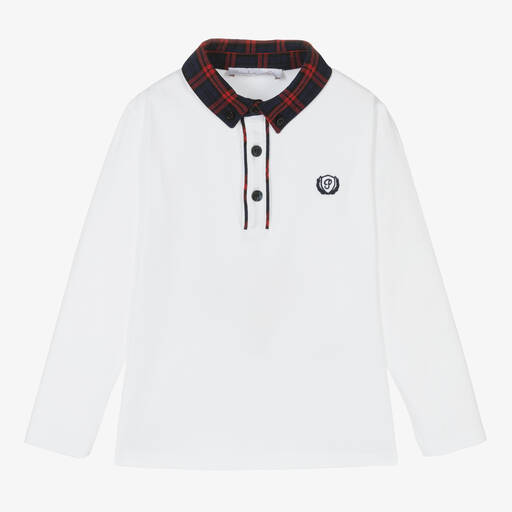 Patachou-Weißes Baumwoll-Poloshirt | Childrensalon