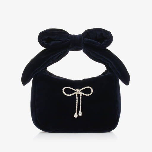 Patachou-Girls Blue Velvet Handbag (22cm) | Childrensalon