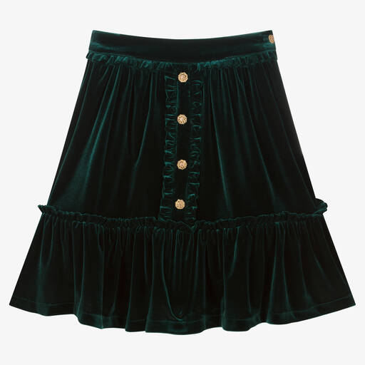 Patachou-Зеленая велюровая юбка для девочек | Childrensalon