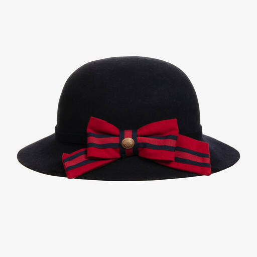 Patachou-قبعة صوف لون كحلي وأحمر للبنات | Childrensalon